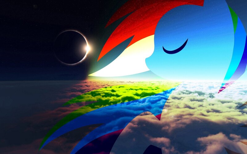 Rainbow-colored Pony — Blue, Serene, Dramatic