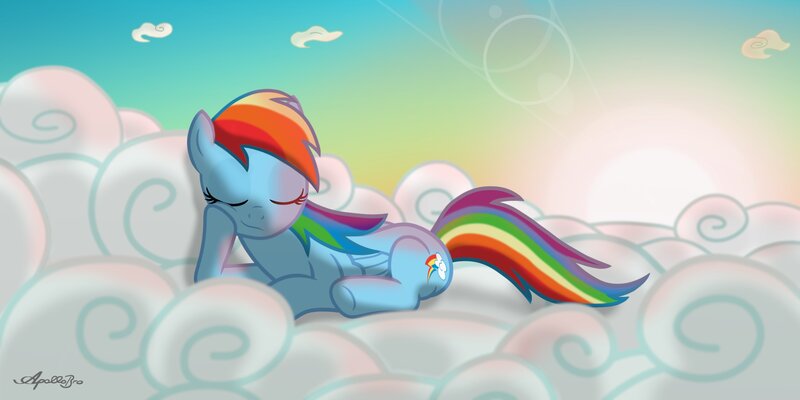 Rainbow-colored Pony — Blue, Serene, Morning