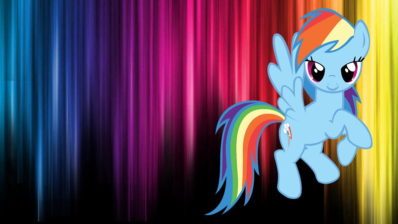Rainbow-colored Pony — Blue, Vibrant