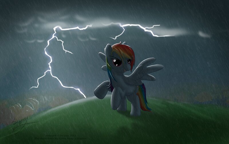 Rainbow-colored Pony — Gray, Dramatic