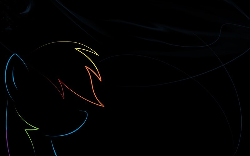 rainbow-colored pony silhouette