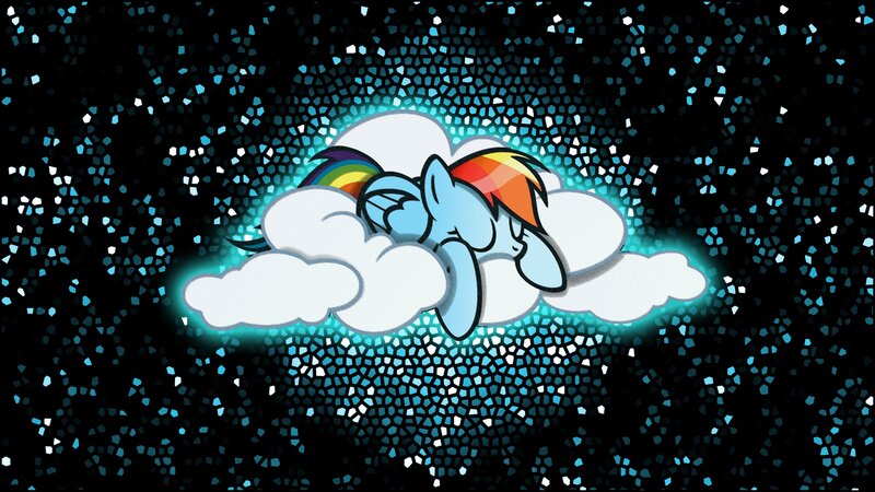 Rainbow-colored Pony Sleeping