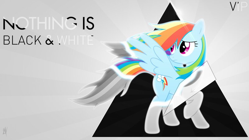 Rainbow-colored Pony — White, Dramatic