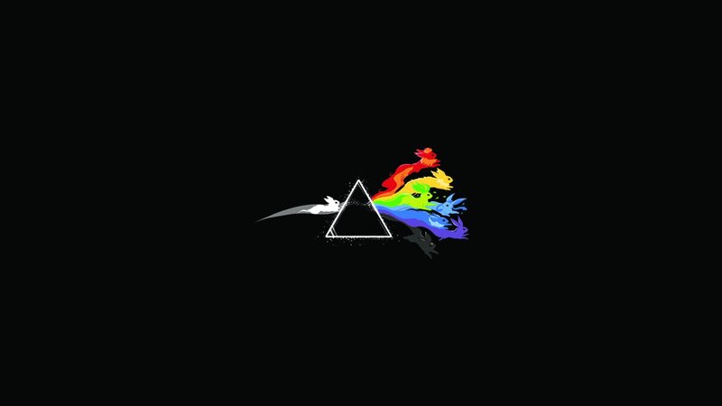 Rainbow-colored Rabbits — Black, Minimalist