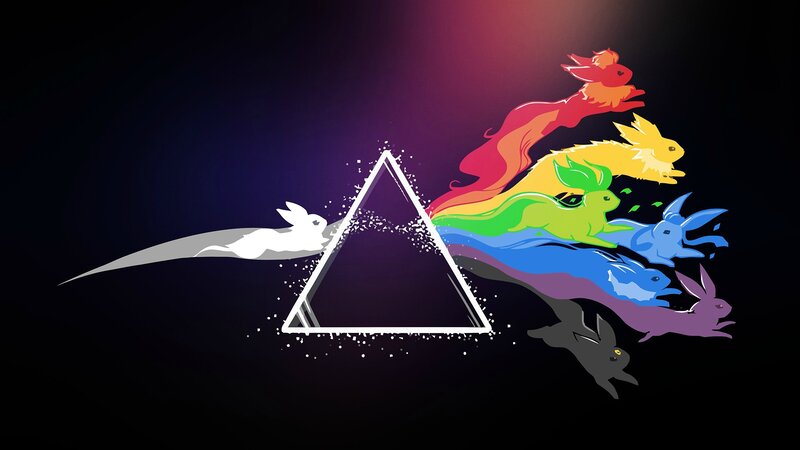 Rainbow-colored Rabbits — Black