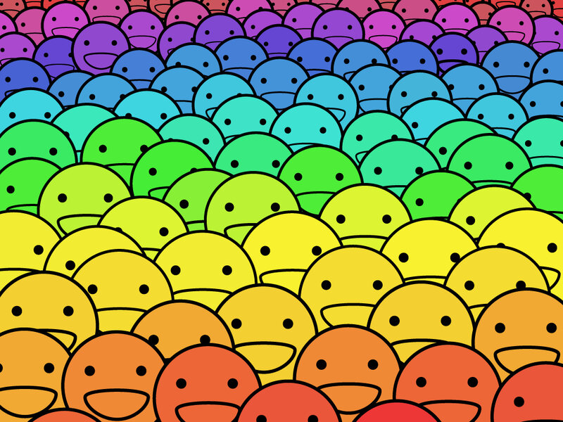 Rainbow-colored Smiley Faces