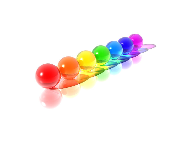 rainbow-colored spheres