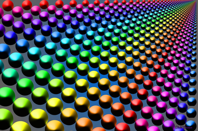 Rainbow-colored Spheres — Red