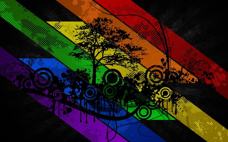Rainbow-colored Stripes — Black