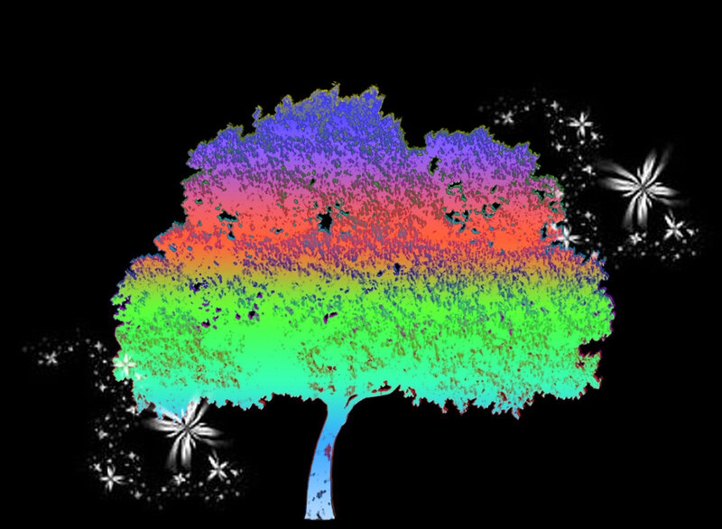 Rainbow-colored Tree