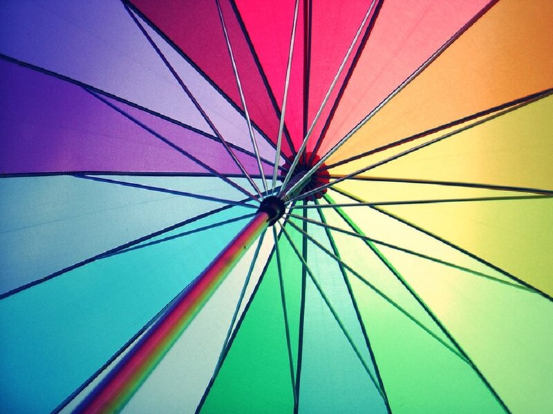 Rainbow-colored Umbrella — Purple