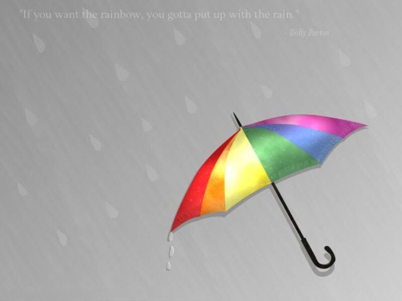 Rainbow-colored Umbrella — Red