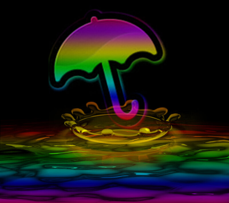 Rainbow-colored Umbrella