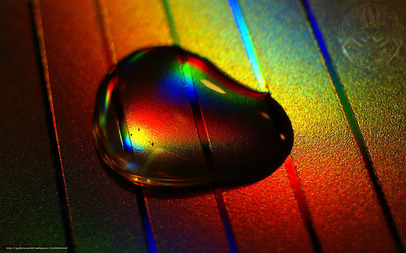 Rainbow-colored Water Droplet — Red