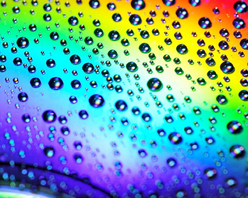 Rainbow-colored Water Droplets — Purple