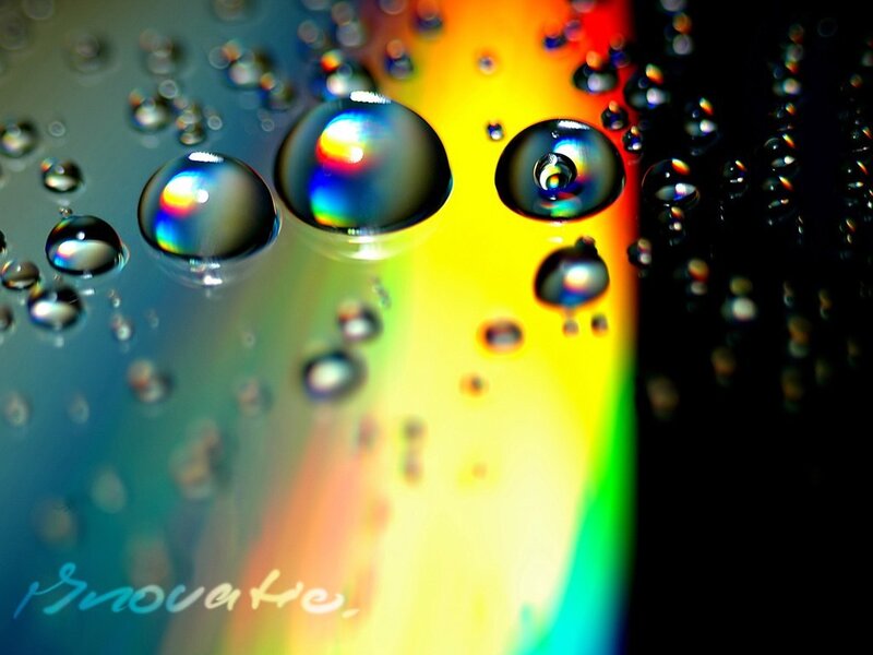 Rainbow-colored Water Droplets — Yellow