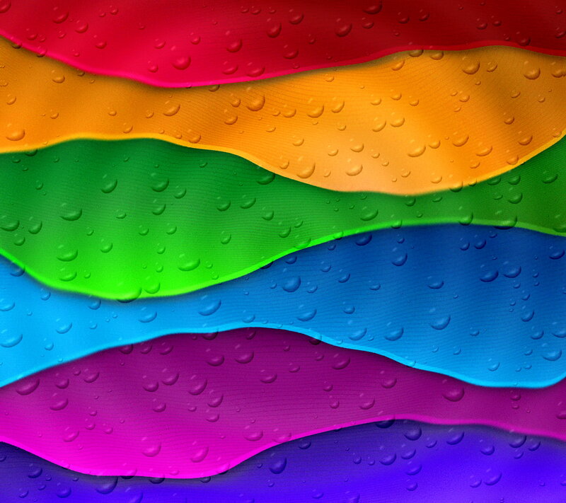 Rainbow-colored Waves — Red