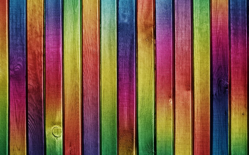 Rainbow-colored Wooden Planks