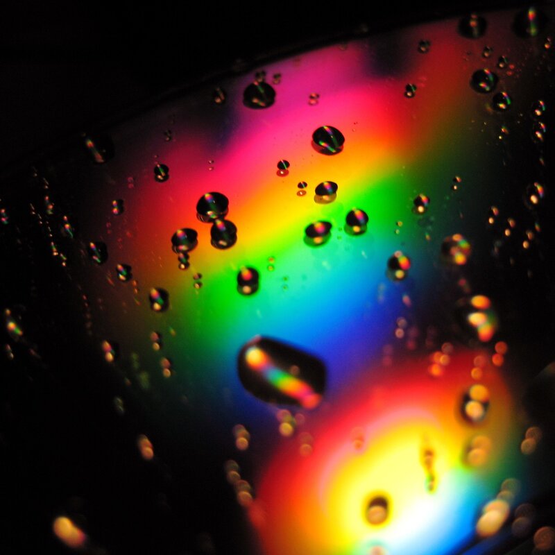 rainbow colors on a CD surface