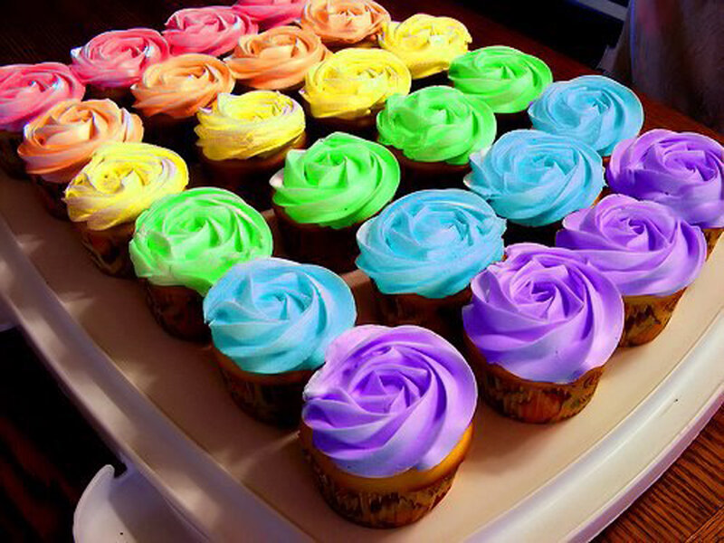 Rainbow Cupcakes — Purple