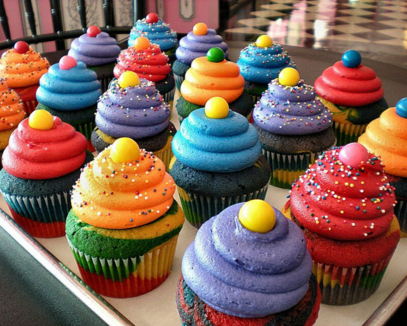 Rainbow Cupcakes — Red