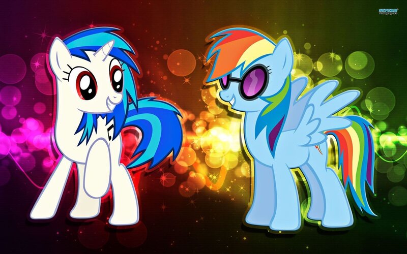 Rainbow Dash and a unicorn