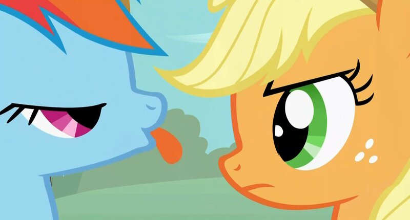 Rainbow Dash and Applejack face-off