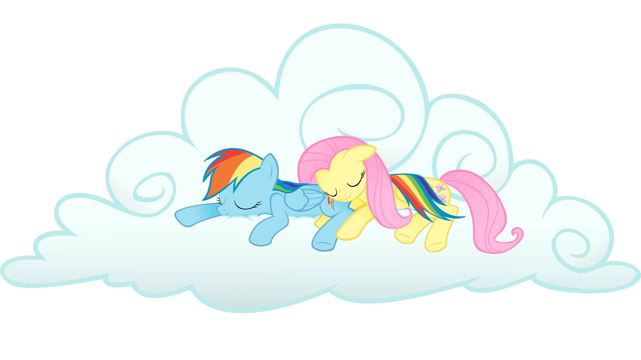 Rainbow Dash and Fluttershy sleeping