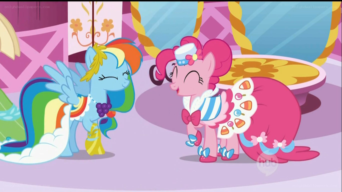 Rainbow Dash and Pinkie Pie smiling