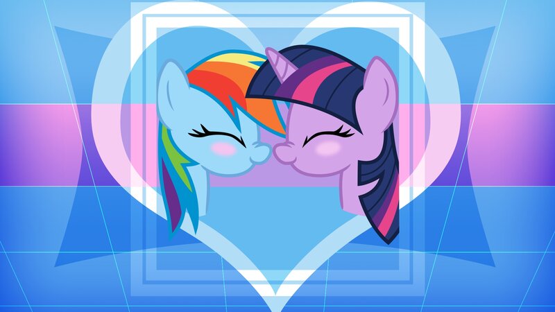 Rainbow Dash and Twilight Sparkle — Blue, Affectionate