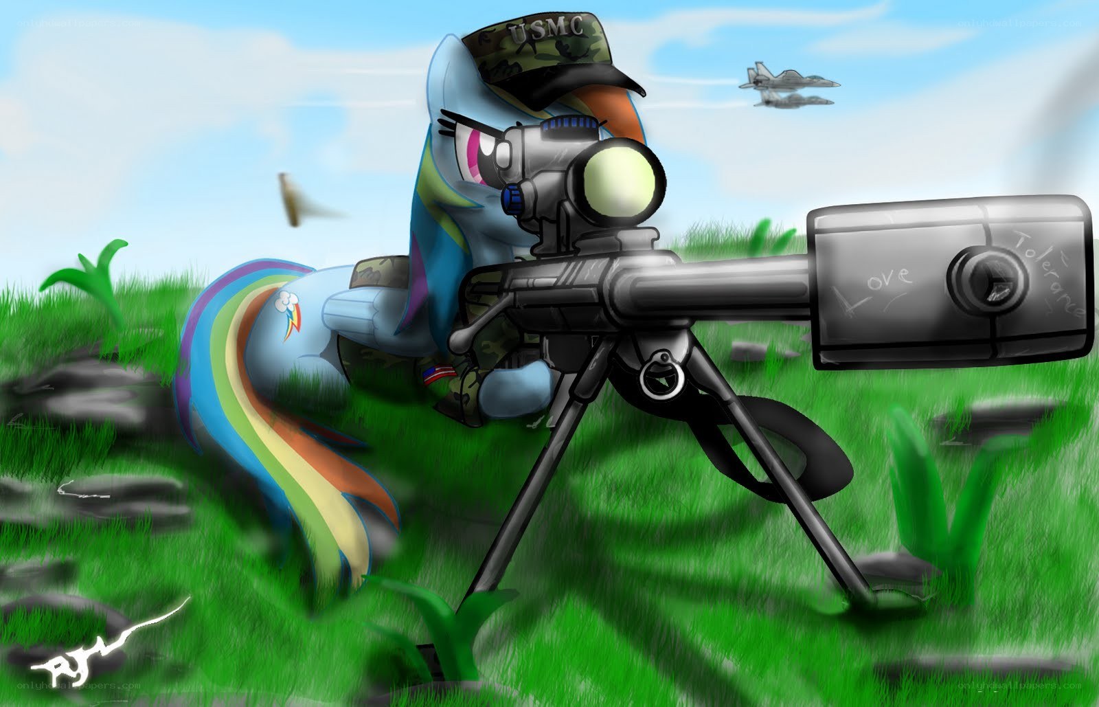 Rainbow Dash as a sniper