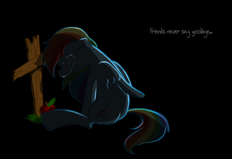 Rainbow Dash at a grave