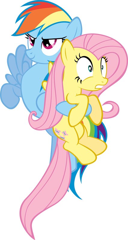Rainbow Dash carrying Fluttershy