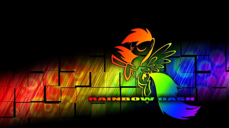 Rainbow Dash Character — Black, Vibrant