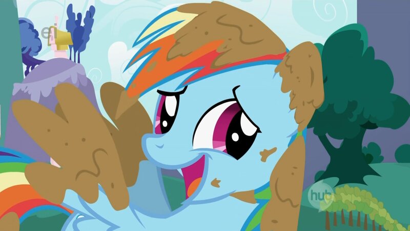 rainbow dash covered in mud