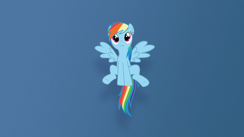 Rainbow Dash floating