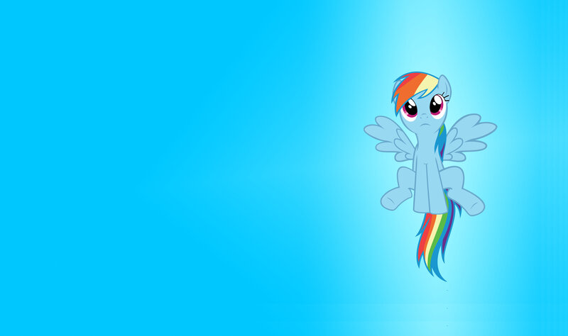 Rainbow Dash floating