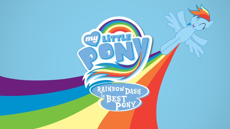 Rainbow Dash Flying — Blue, Cheerful