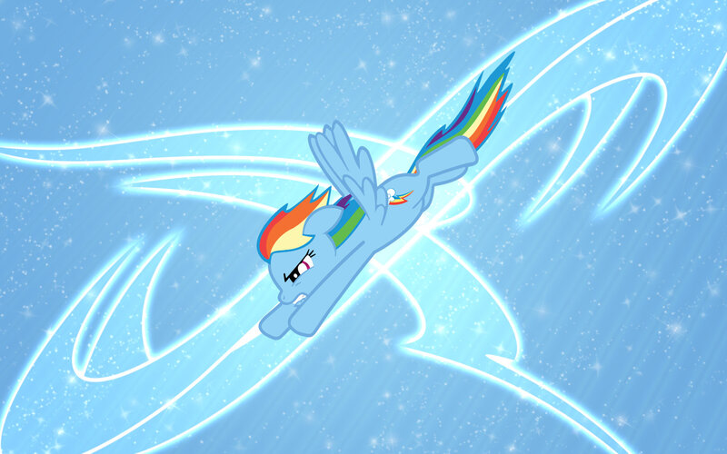 Rainbow Dash Flying — Blue