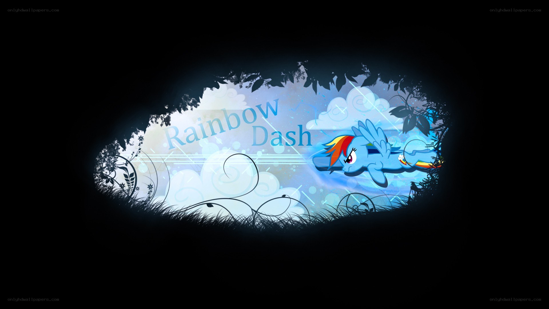 Rainbow Dash in a cave