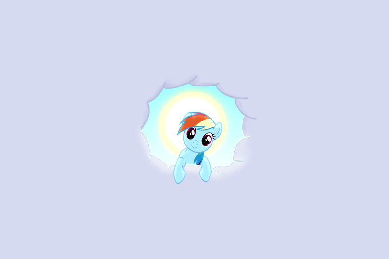 Rainbow Dash in a cloud