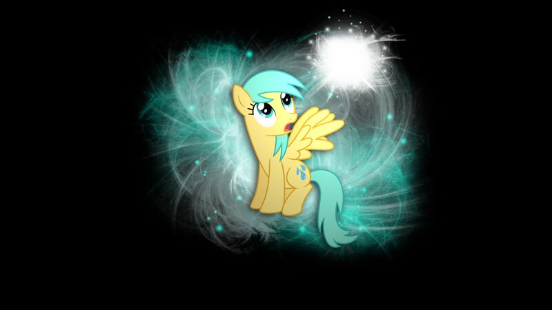 Rainbow Dash in a magical aura