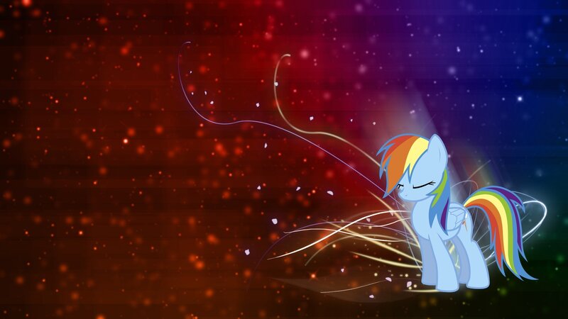 Rainbow Dash in a starry sky