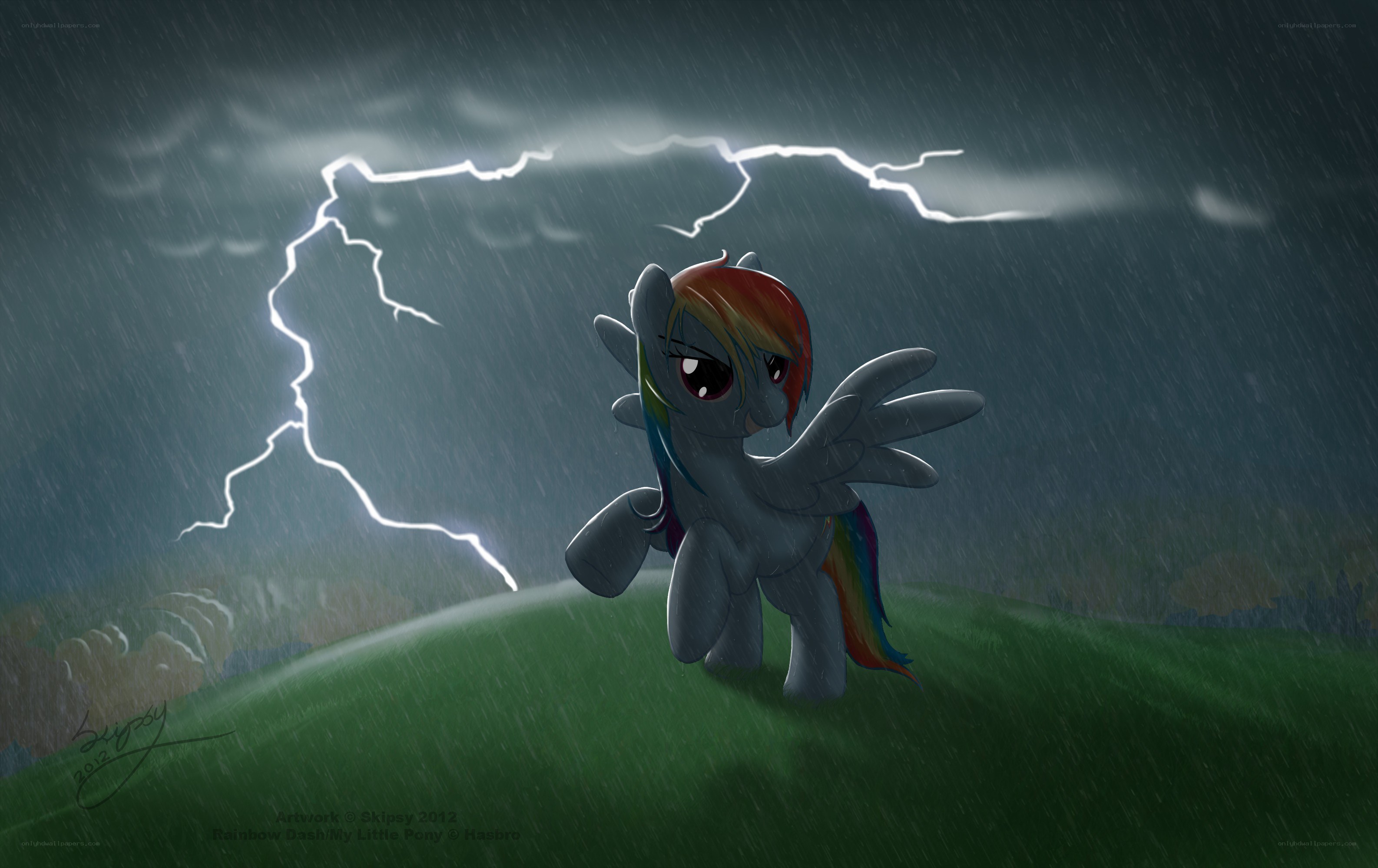 Rainbow Dash in a storm