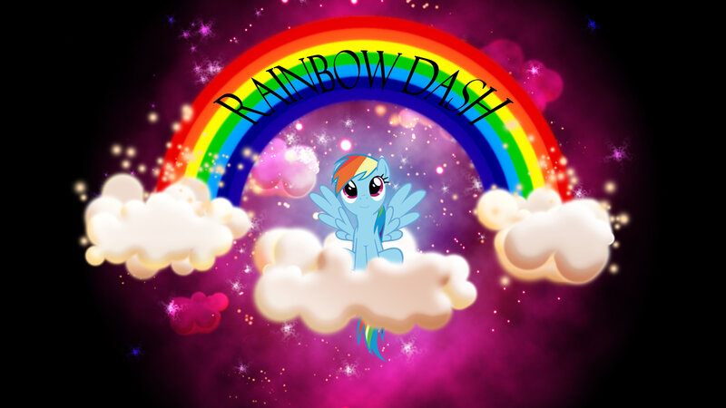 Rainbow Dash in the clouds