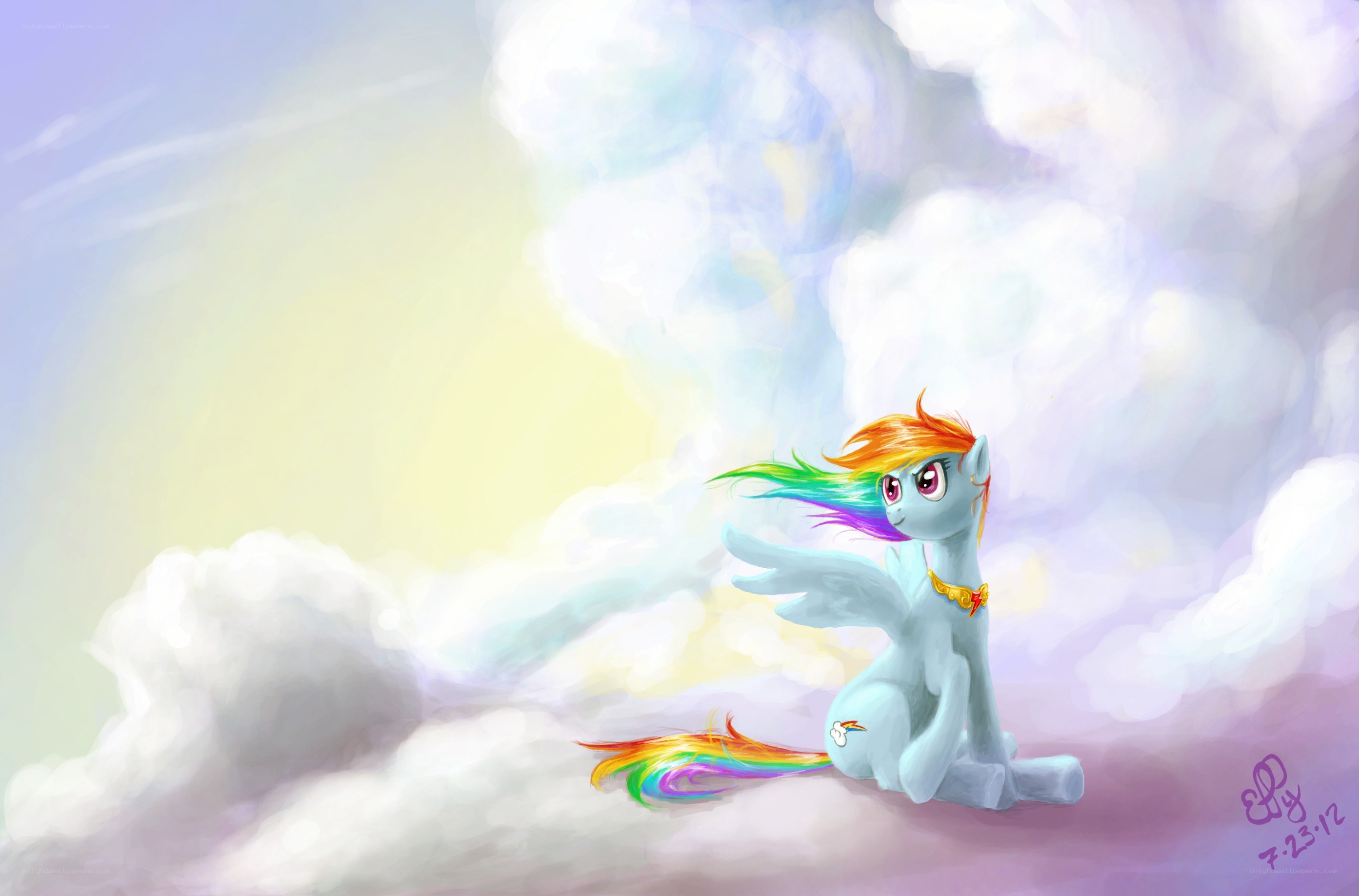 Rainbow Dash in the clouds