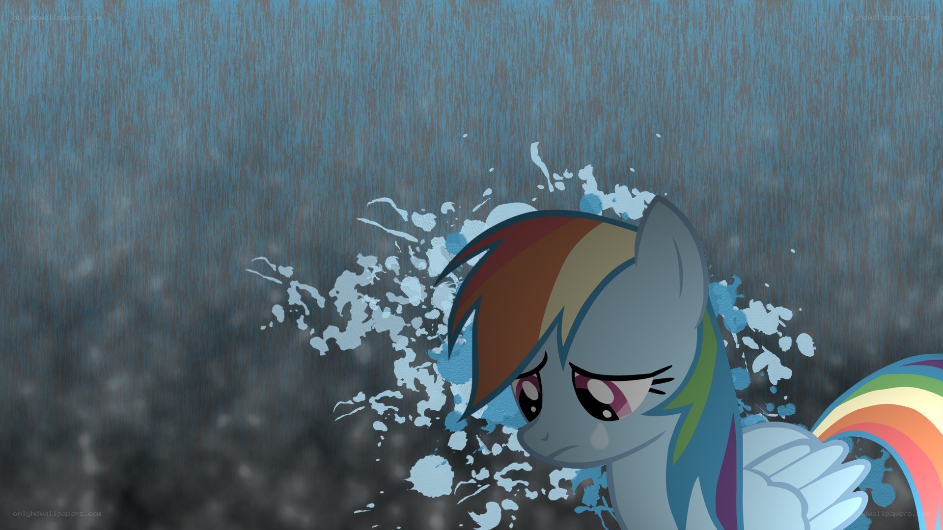 Rainbow Dash in the rain