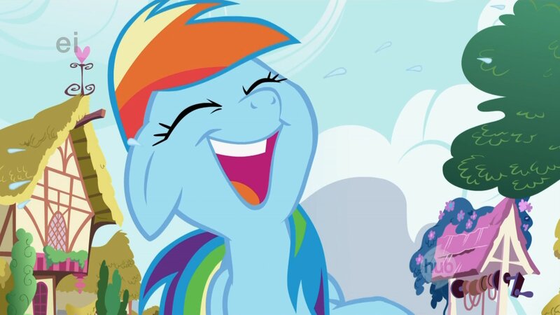Rainbow Dash laughing