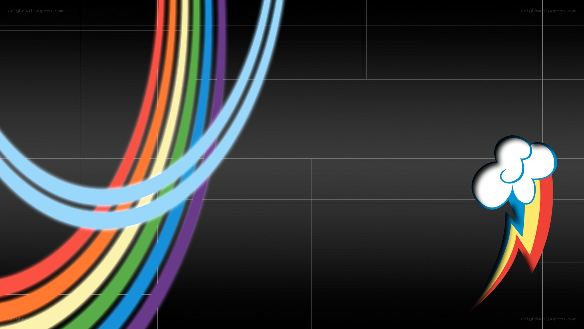 Rainbow Dash logo and rainbow trails