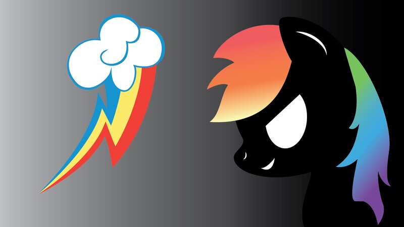 Rainbow Dash logo and silhouette